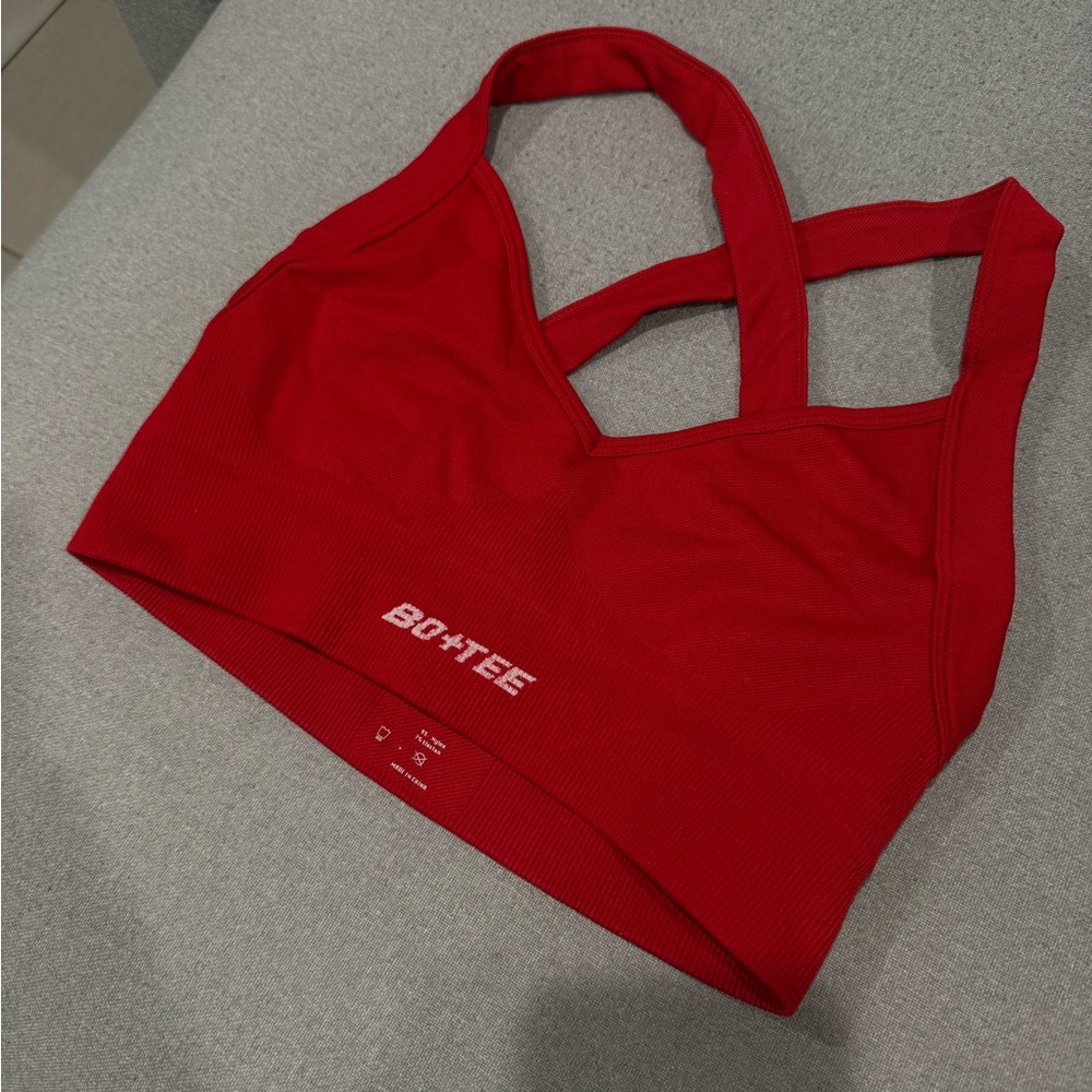 Red Sports Bra Bo+Tee